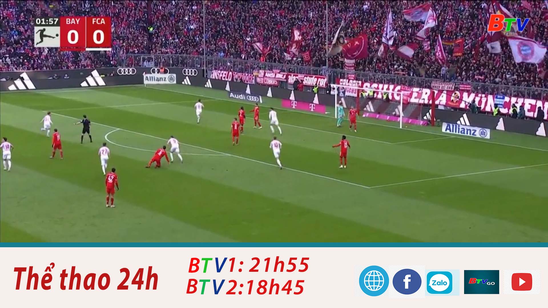 	Vòng 24 giải Bundesliga – Bayern Munich 5-3 Augsburg